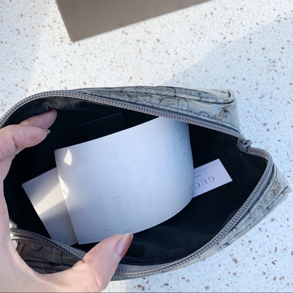NWT Authentic Gucci Patent Leather Toiletry Bag